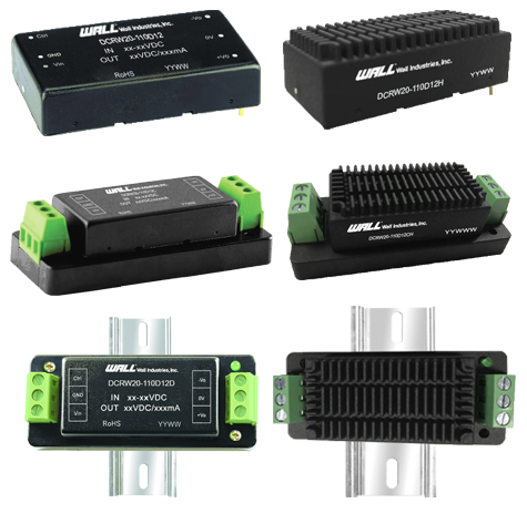 Isolated and Regulated 20 Watt DC/DC Converters: DCRW20